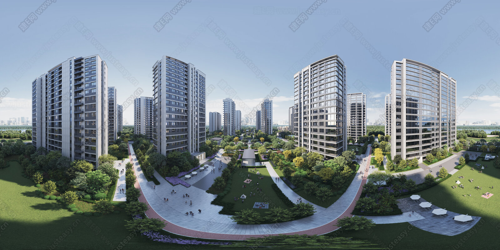 现代室内小区外景hdr贴图3D贴图下载[ID:112884147]_建e贴图