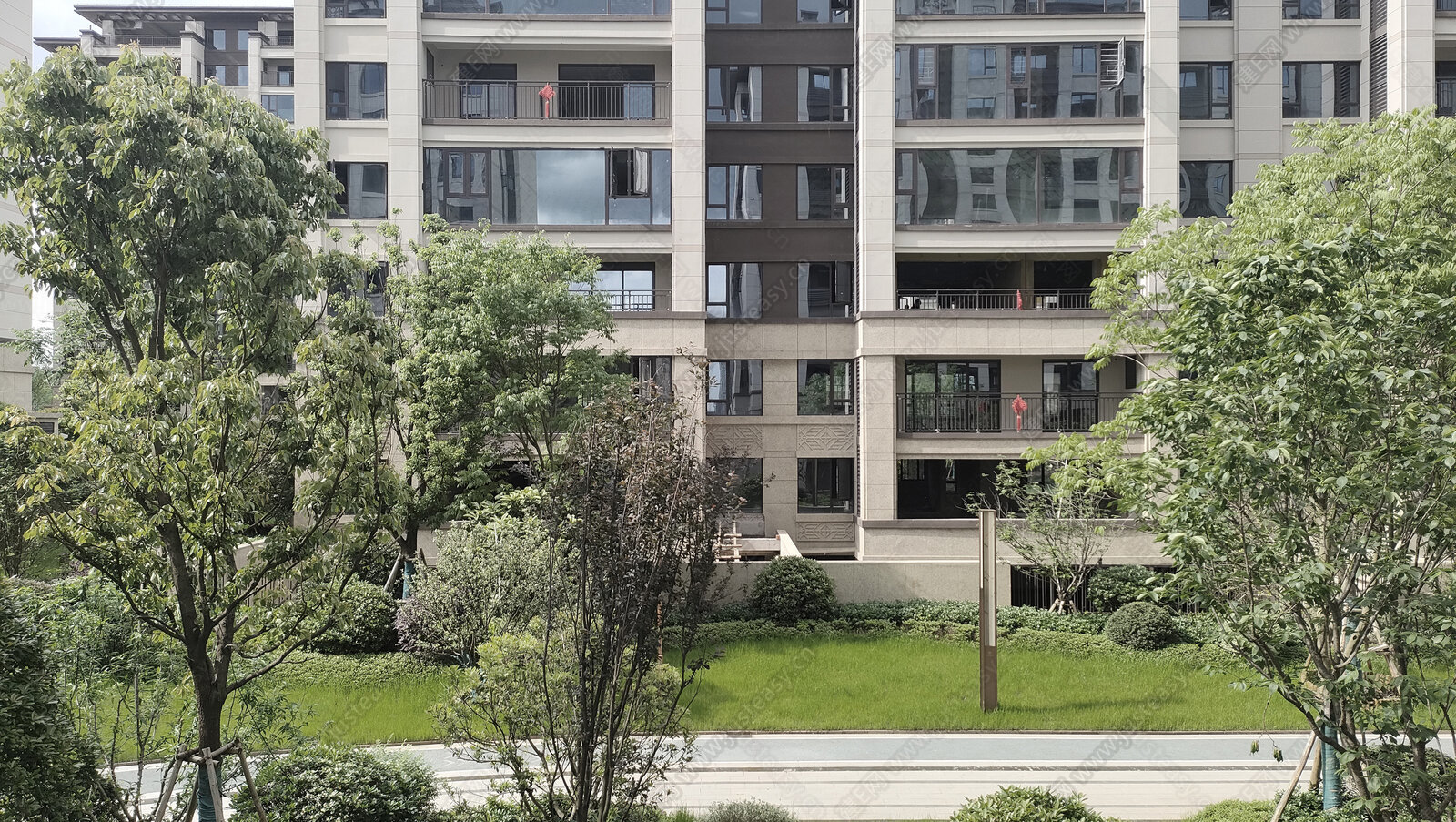 现代白天小区外景庭院外景别墅外景3D贴图下载[ID:105937092]_建e贴图
